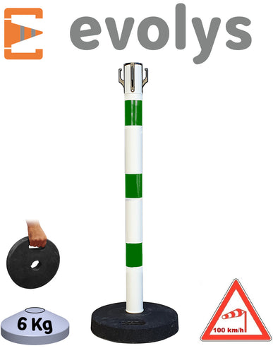 Poteau de Balisage EVOLYS Vert Blanc - EQUIPEMENTECH