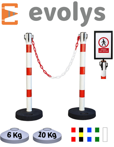 Kit 2 Poteaux evoLys Lestés avec Chaîne 6 mètres