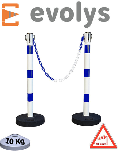 Kit 2 Poteaux evoLys Lestés avec Chaîne 6 mètres
