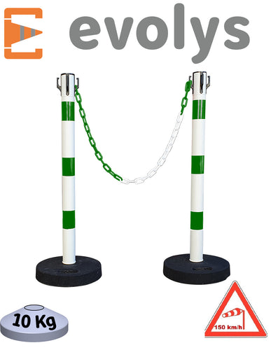 Kit 2 Poteaux evoLys Lestés avec Chaîne 6 mètres