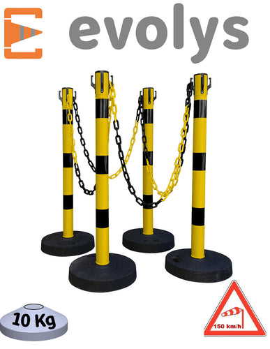KIT 4 Poteaux à chaînes EVOLYS - EQUIPEMENTECH