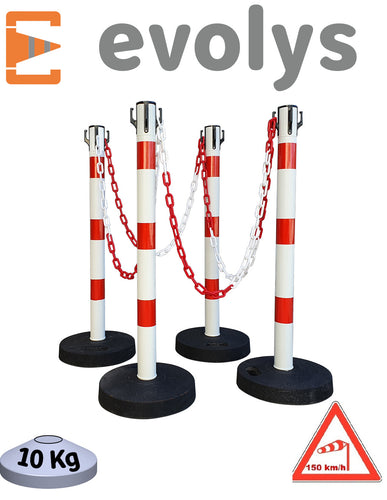 KIT 4 Poteaux à chaînes EVOLYS - EQUIPEMENTECH