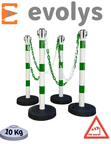 KIT 4 Poteaux à chaînes EVOLYS - EQUIPEMENTECH