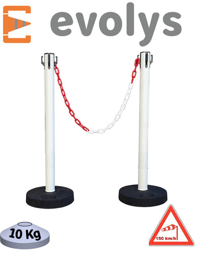Kit 2 Poteaux evoLys Lestés avec Chaîne 6 mètres