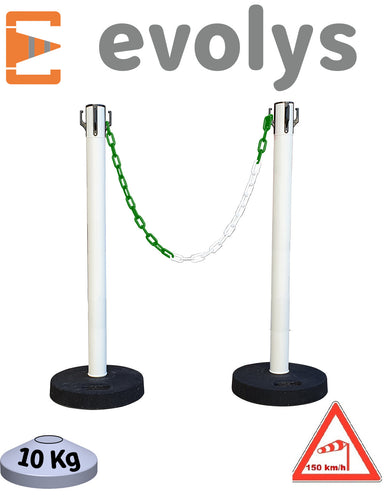 Kit 2 Poteaux evoLys Lestés avec Chaîne 6 mètres