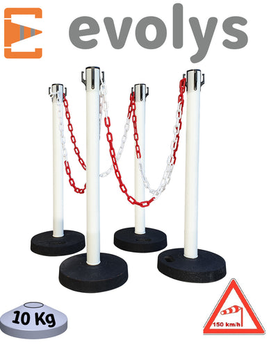 KIT 4 Poteaux à chaînes EVOLYS - EQUIPEMENTECH