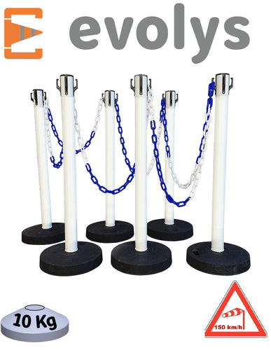 KIT 6 Poteaux à chaînes EVOLYS - EQUIPEMENTECH