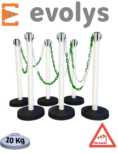 KIT 6 Poteaux à chaînes EVOLYS - EQUIPEMENTECH