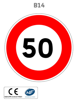 Panneau B14 Limitation de vitesse