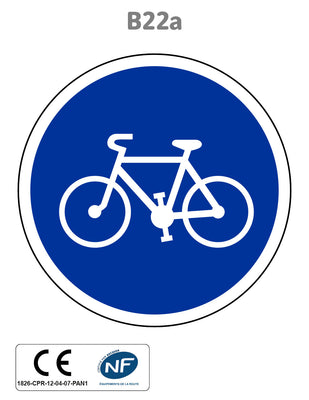 Panneau B22a Piste ou bande cyclable obligatoire