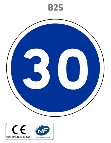 Panneau B25 Vitesse minimale obligatoire