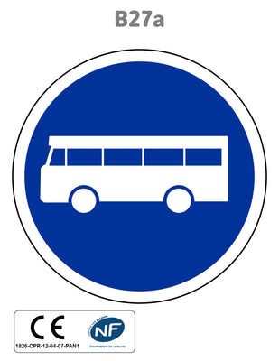 Panneau B27a Voie réservée aux transports en commun