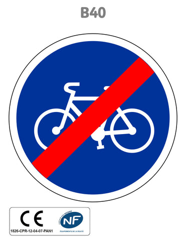 Panneau B40 Fin de piste ou bande cyclable obligatoire
