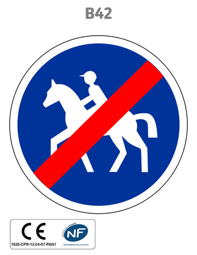 Panneau B42 Fin de chemin obligatoire pour cavaliers