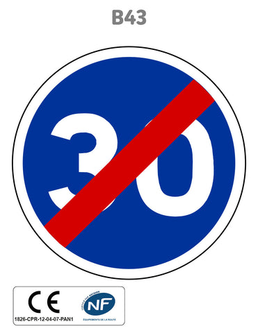 Panneau B43 Fin de vitesse minimale obligatoire