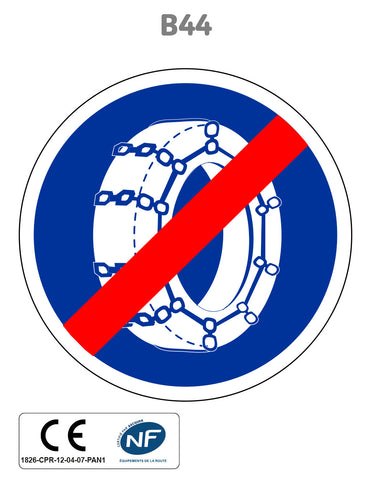 Panneau B44 Fin d'obligation de l'usage des chaînes à neige