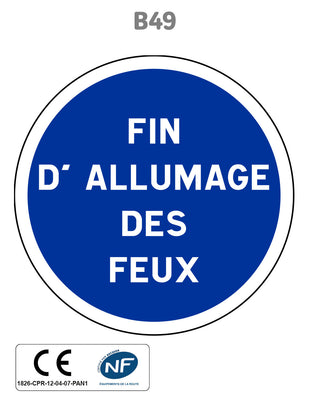Panneau B49 Fin des autres obligations