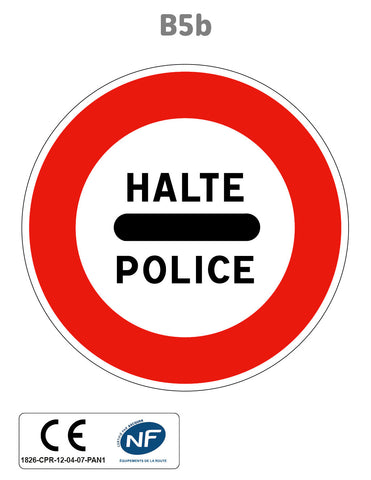 Panneau B5b Arrêt au poste de police