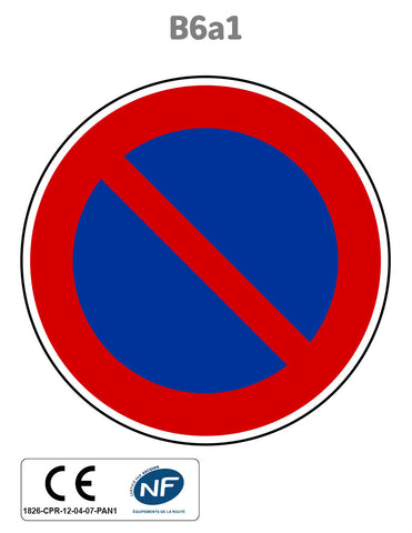 Panneau B6a1 Stationnement interdit