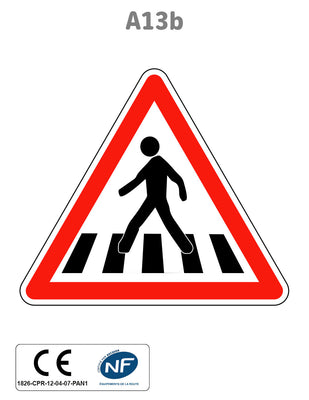 Panneau A13b Passage pour piétons