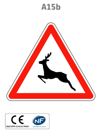 Panneau A15b Passage d'animaux sauvages