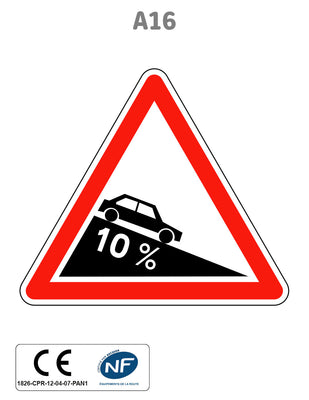 Panneau A16 Descente dangereuse