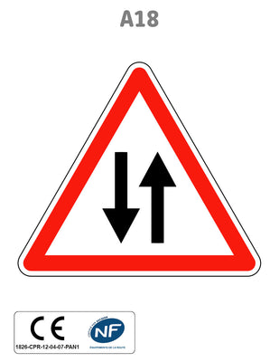 Panneau A18 Circulation dans les deux sens