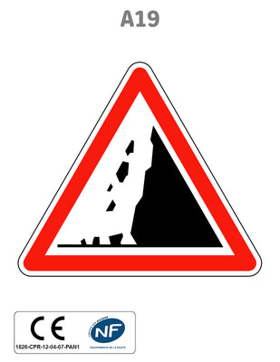 Panneau A19 Risque de chute de pierres