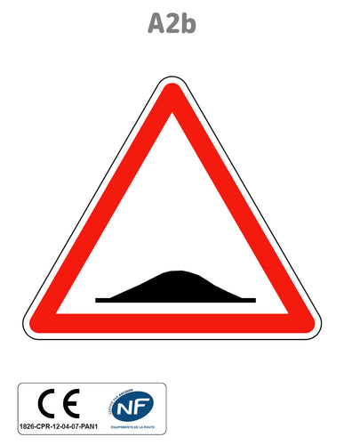 Panneau A2b Ralentisseur de type dos d'âne