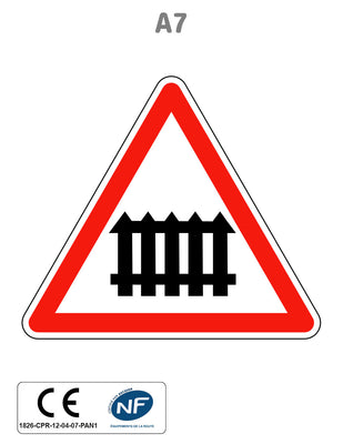 Panneau A7 Passage à niveau muni de barrières