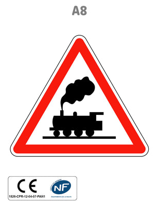 Panneau A8 Passage à niveau sans barrière