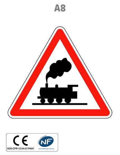 Panneau A8 Passage à niveau sans barrière