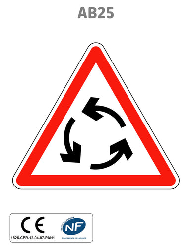 Panneau AB25 Carrefour à sens giratoire