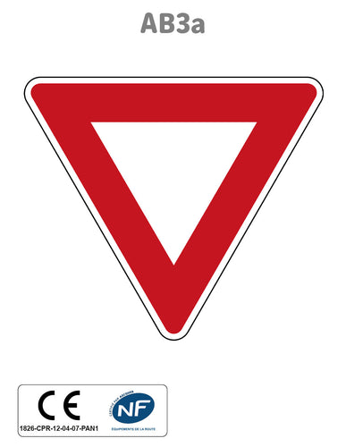 Panneau AB3a Cédez le passage