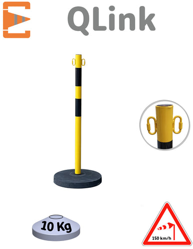 Poteau Balisage Metal 10 kg Jaune Noir