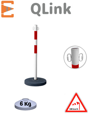 Poteau Balisage Metal Leste Rouge Blanc