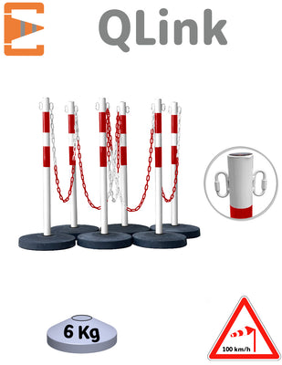 Poteaux Signalisation Métal Leste Rouge Blanc