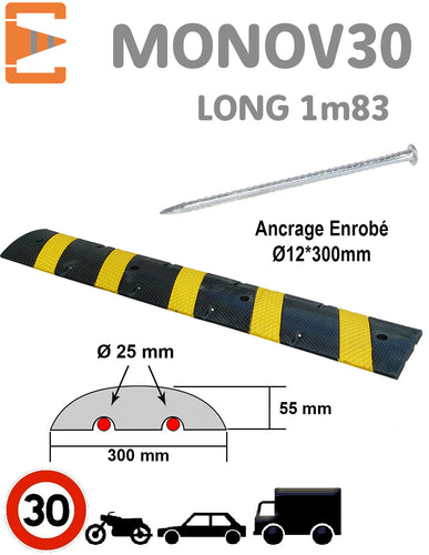Ralentisseur Monobloc 30km/h 1M83 EQUIPEMENTECH