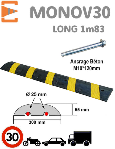 Ralentisseur Monobloc 30km/h 1M83 EQUIPEMENTECH
