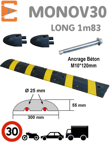 Ralentisseur Monobloc 30km/h 1M83 EQUIPEMENTECH
