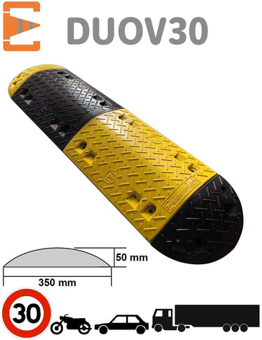 Ralentisseur Modulable 50cm Noir et 50cm Jaune Haut 5cm