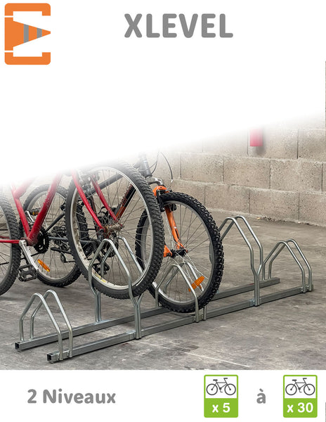 Râteliers à 30 Vélos XLEVEL sur Niveaux