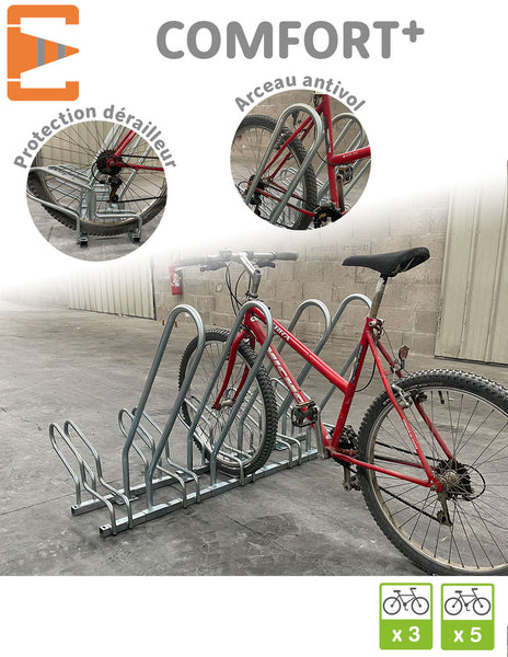WilTec Râtelier au Sol pour 5 vélos 1305x320x265mm Acier Revêtu par Poudre  Gris Bicyclette : : Sports et Loisirs