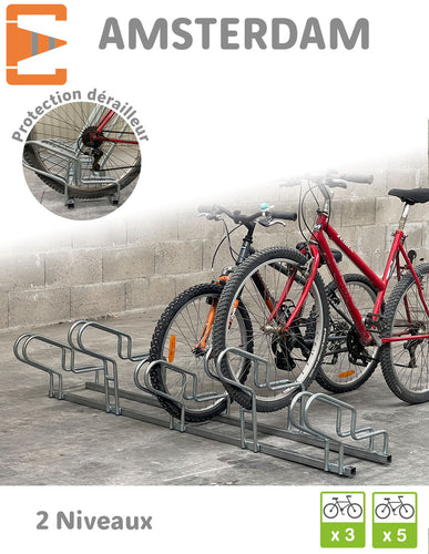 Râtelier Range Vélos AMSTERDAM 3 et 5 places