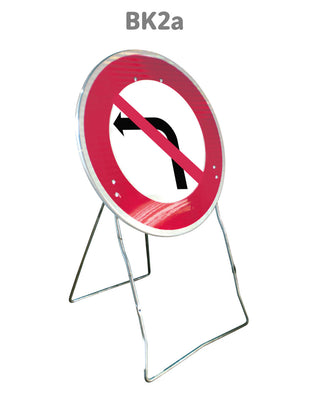 Panneau Temporaire BK2a Interdiction de tourner à gauche