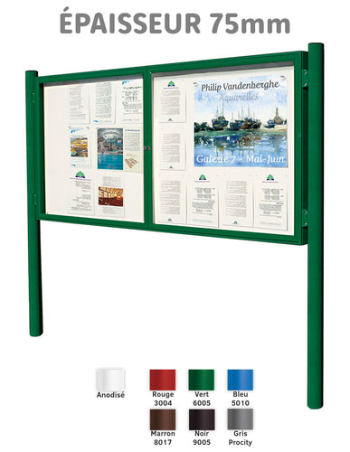 Vitrine d'affichage épaisseur 75mm de 8 à 30 feuilles A4