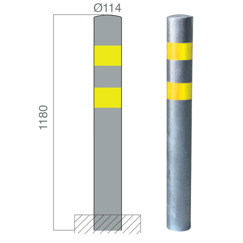 poteau protection sceller galva 114