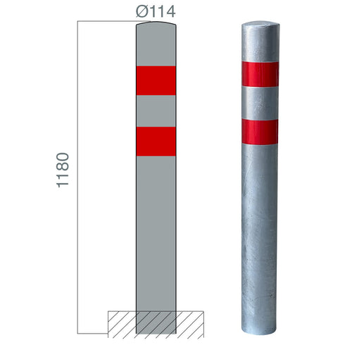 poteau protection sceller galva 114
