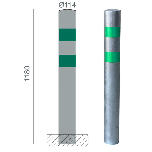 poteau protection sceller galva 114