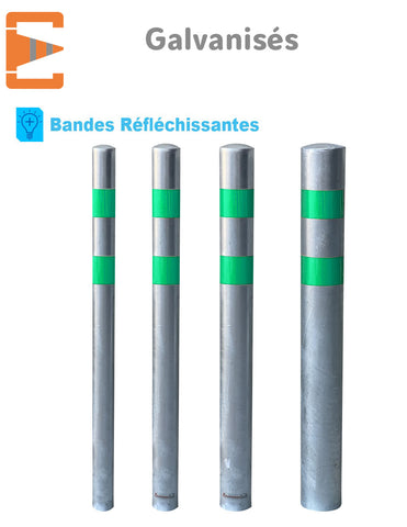 Poteaux à Sceller Galva bandes Vertes Ø 60, 76, 90 et 114 mm